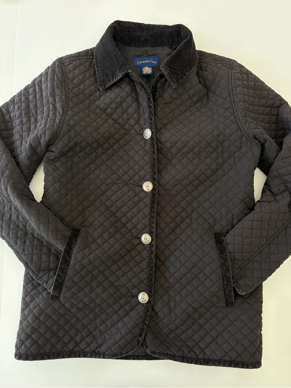 Charter Club Black Quilted Jacket